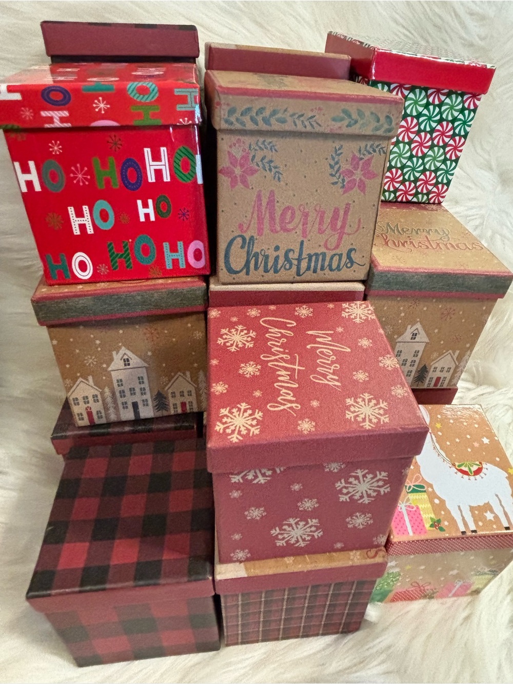 Set of 21 3x3 Holiday Gift Boxes